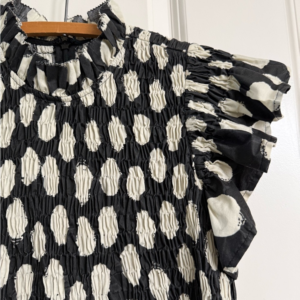 Sea New York Arline polka dot smocked dress POCKETS - Picture 4 of 10